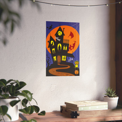 Halloween Night at the Haunted House Fine Art Posters