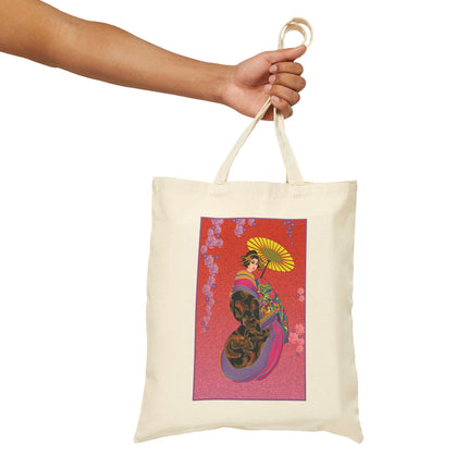 Enchanting Geisha Cotton Canvas Tote Bag