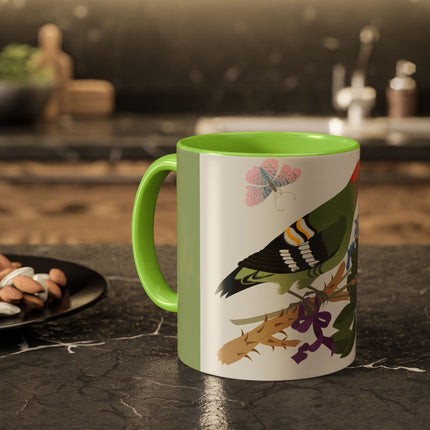 Woodpecker & Rose Colorful Mugs – Vibrant Spring & Bold Beauty