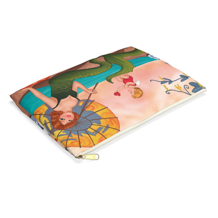 Mermaid with Parasol and Cupid by George Barbier Accessory Pouch