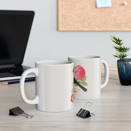 Blackbird with Roses by Anonymous Ceramic Mug 11oz