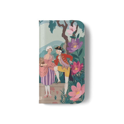 🌺🎭 The Garden Courtship Flip Case – Art Deco Floral Romance