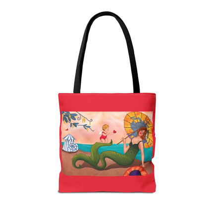 Mermaid with Parasol and Cupid by George Barbier Tote Bag