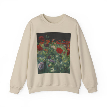 Poppies (A Study of Poppies for Carnation, Lily, Lily, Rose) by John Singer Sargent Heavy Blend™ Crewneck Sweatshirt