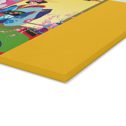 A Timeless Journey by Umberto Brunelleschi Glass Cutting Board