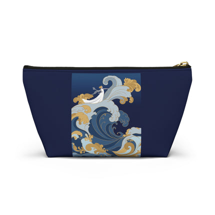 Wave Enchantress Cosmetic Bag – Oceanic Grace & Golden Tides