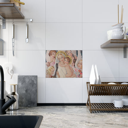 Madonna with Child Surrounded by Musical Angels by Gerda Wegener Ceramic Tile