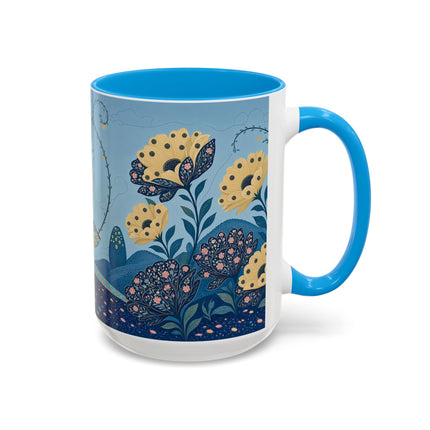 🌼🦋 The Enchanted Butterfly Garden Promenade Colorful Mug – Art Deco Floral Whimsy