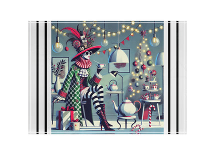 Whimsical Christmas Tea Party Acrylic Art Block