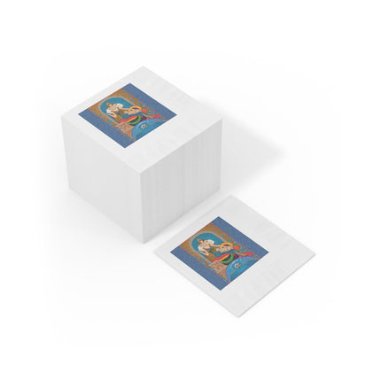 April & Diamond Zodiac White Coined Napkins