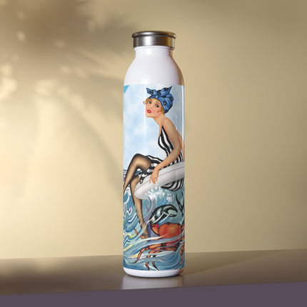 Playful Waves and Fashion Follies Slim Water Bottle