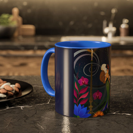 The Lady Of The Starlit Candles Colorful Mugs – Art Deco Theatrical Romance