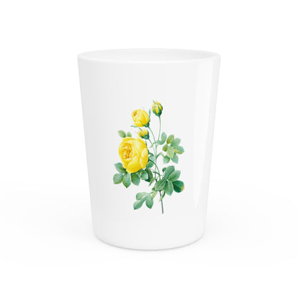 Yellow Rose Botanical Illustration by Pierre-Joseph Redouté Ceramic Shot Glass