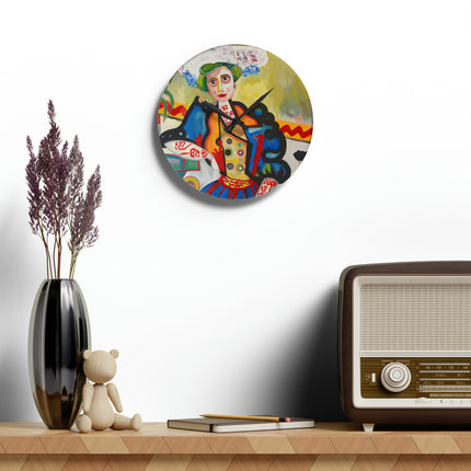 A Mulher by Amadeo de Souza-Carosa Acrylic Wall Clock, Round and Square