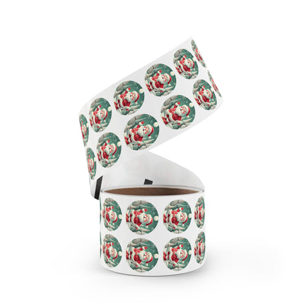 Santa's Joyful Night Round Sticker Label Rolls