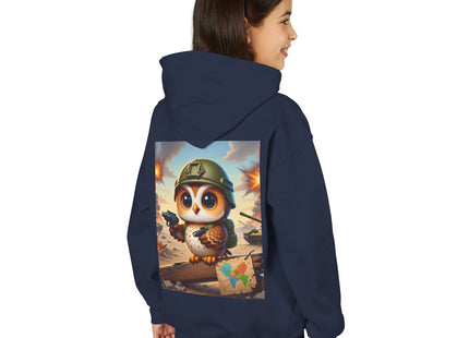 Owl on the Front Lines Youth Heavy Blend Hooded Sweatshirt
