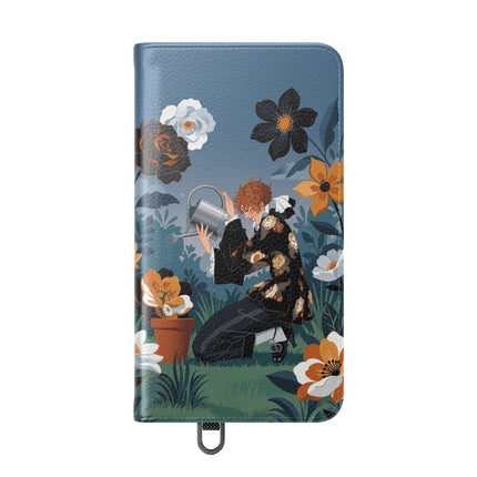 🌹💧 The Midnight Garden Keeper Flip Case – Art Deco Floral Fantasy