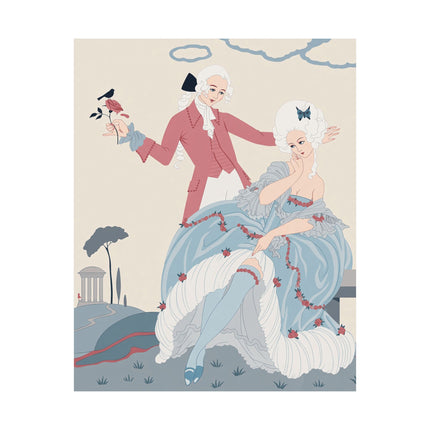 🌹🦋 L'Amour Est Aveugle Matte Vertical Poster – George Barbier Art Deco Romance