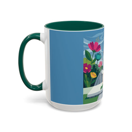 The Lady Of The Secret Garden Colorful Mugs – Art Deco Botanical Elegance