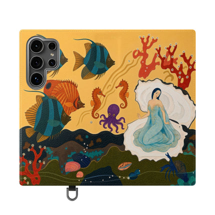 🐚🌊 The Lady Of The Enchanted Pearl Flip Case – Art Deco Undersea Fantasy