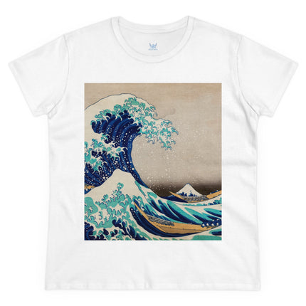 The Great Wave off Kanagawa by Katsushika Hokusai Women's Midweight Cotton Tee