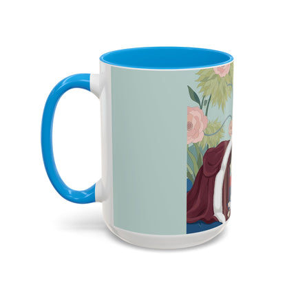 The Lady Of The Scarlet Chaise Colorful Mugs – Art Deco Romantic Elegance