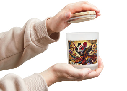 Theatrical Mouse on a Mission Frosted Glass Candle, 11oz