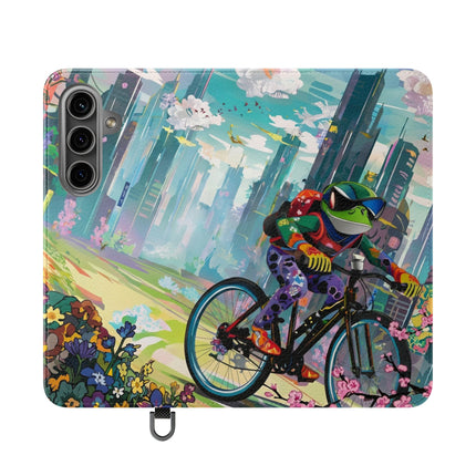 🐸🚵 Cyberpunk Frog Flip Case – High-Tech Adventure & Neon Velocity