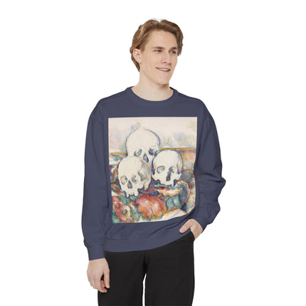 The Three Skulls by Paul Cézanne Garment-Dyed Sweatshirt