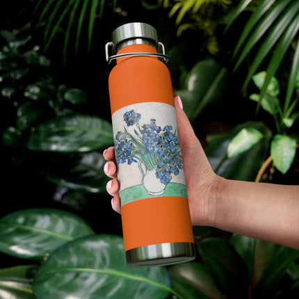 Irises by Vincent Van Gogh Copper Vacuum Insulated Bottle, 22oz