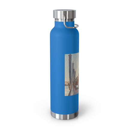 Gondola Moorings on the Grand Canal by John Singer Sargent Copper Vacuum Insulated Bottle, 22oz