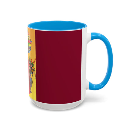 Elegant Holiday Woman with Gifts Colorful Mugs (11oz, 15oz)
