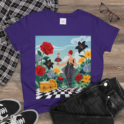 🌹🖤 The Rose Garden Dollmaker Cotton Tee – Art Deco Fashion Fantasy