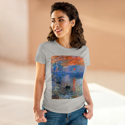 Sunrise by Claude Monet Women's Midweight Cotton Tee