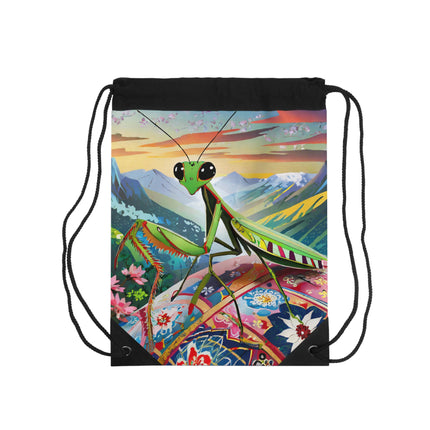The Joyful Mantis Drawstring Bag