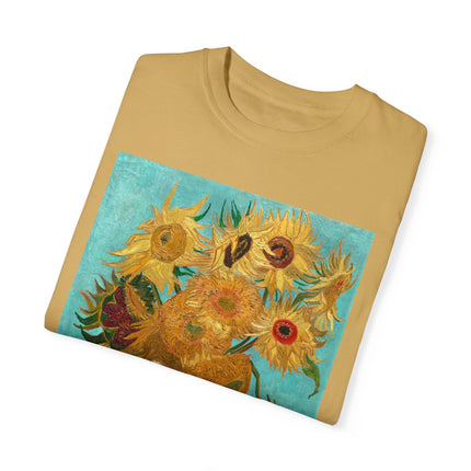 Vase with Twelve Sunflowers by Vincent van Gogh Unisex Garment-Dyed T-shirt