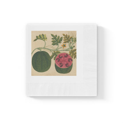Album of watercolors of Asian fruits and flowers Pl.29 by Anonymous White Coined Napkins