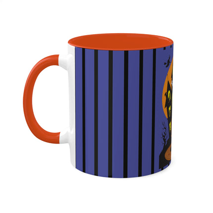 Halloween Night at the Haunted House Colorful Mugs, 11oz
