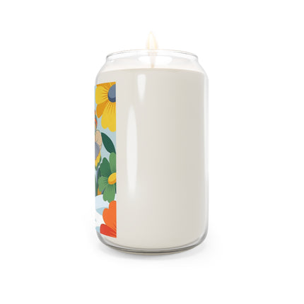 ❄️🌼 The Winter Flower Wanderer Scented Soy Candle – Colorful Art Deco Snow Fantasy