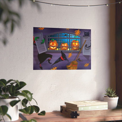 Whimsical Halloween Mischief Matte Horizontal Posters