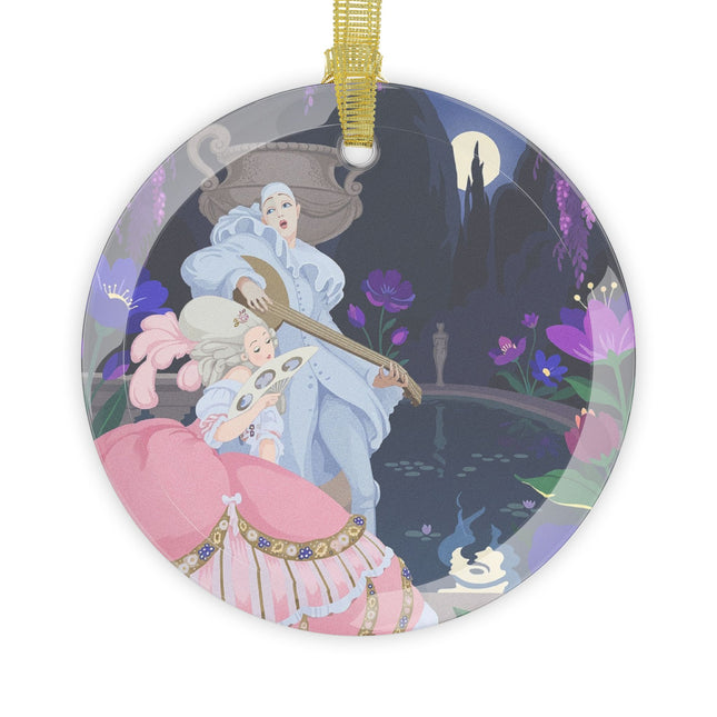 🎻🌙 The Moonlit Garden Serenade Glass Ornament – Art Deco Musical Elegance