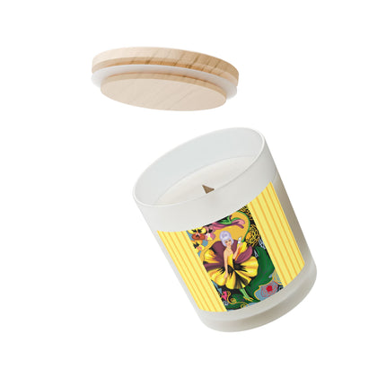 Enchanted Pansy Elegance Frosted Glass Candle, 11oz