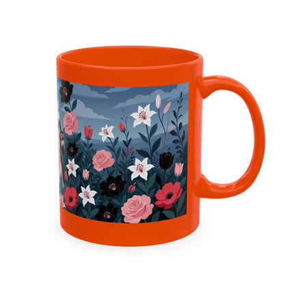 🌹🖤 The Lady Of The Midnight Rose Garden Ceramic Mug – Art Deco Floral Elegance