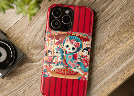 Geisha Kitten's Enchanted Carousel Phone Cases