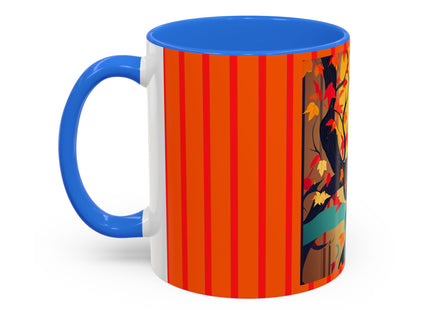 Black Cat in Kimono Colorful Mugs, 11oz