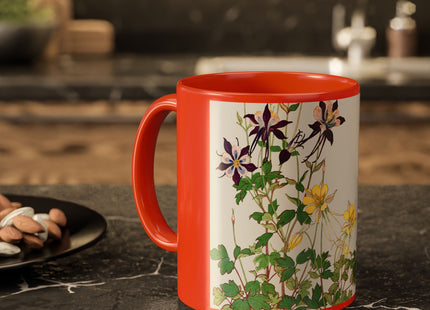 Aquilegia Flowers by Tanigami Kônan Colorful Mugs (11oz, 15oz)