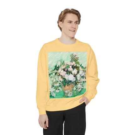 Roses by Vincent Van Gogh Unisex Garment-Dyed Sweatshirt