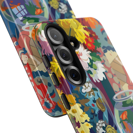 Floral Fishbowl Still Life Phone Case – Vibrant Harmony & Colorful Life