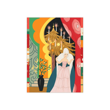 🕯️🎄 The Lady Of The Candlelit Christmas Alcove Ceramic Tile – Art Deco Holiday Elegance