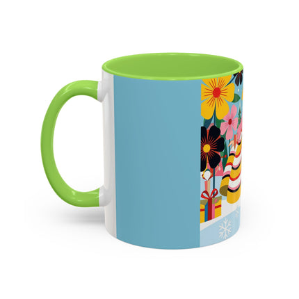 🌼🎄 The Christmas Blossom Belle Colorful Mug – Colorful Art Deco Holiday Fantasy